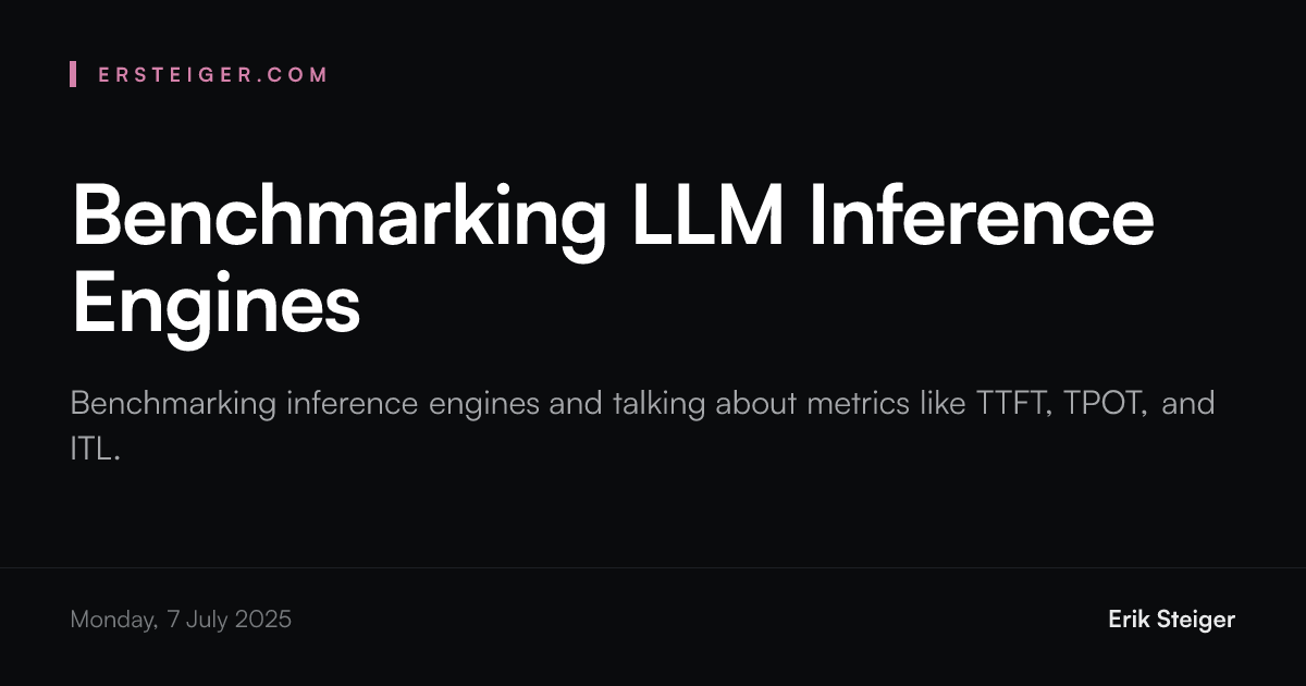 vLLM vs SGLang vs MAX — Who's the fastest? • Erik Steiger